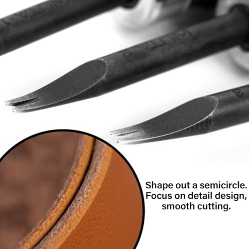 WUTA Sharp Leather Edge Beveler Edge Skiving Polishing Leather Tools DIY Belt Maker High Carbon Steel Leather Craft Beveller,Size 2,1mm - Image 4