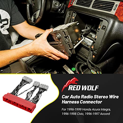 RED WOLF محول توصيل كابل تحويل OBD2A إلى OBD1 من RED WOLF لسيارات هوندا أكورا إنتغرا 1996-1999، هوندا سيفيك 1996-1998، هوندا أكورد 1996-1997 - Image 2