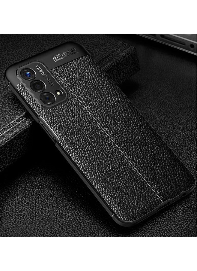 Generic - Cover OnePlus Nord N200  ,- Brushed Shockproof Cover Leather Pattern Durable Protection Case Anti-Slip - With Protection For Camera - Black - Image 1
