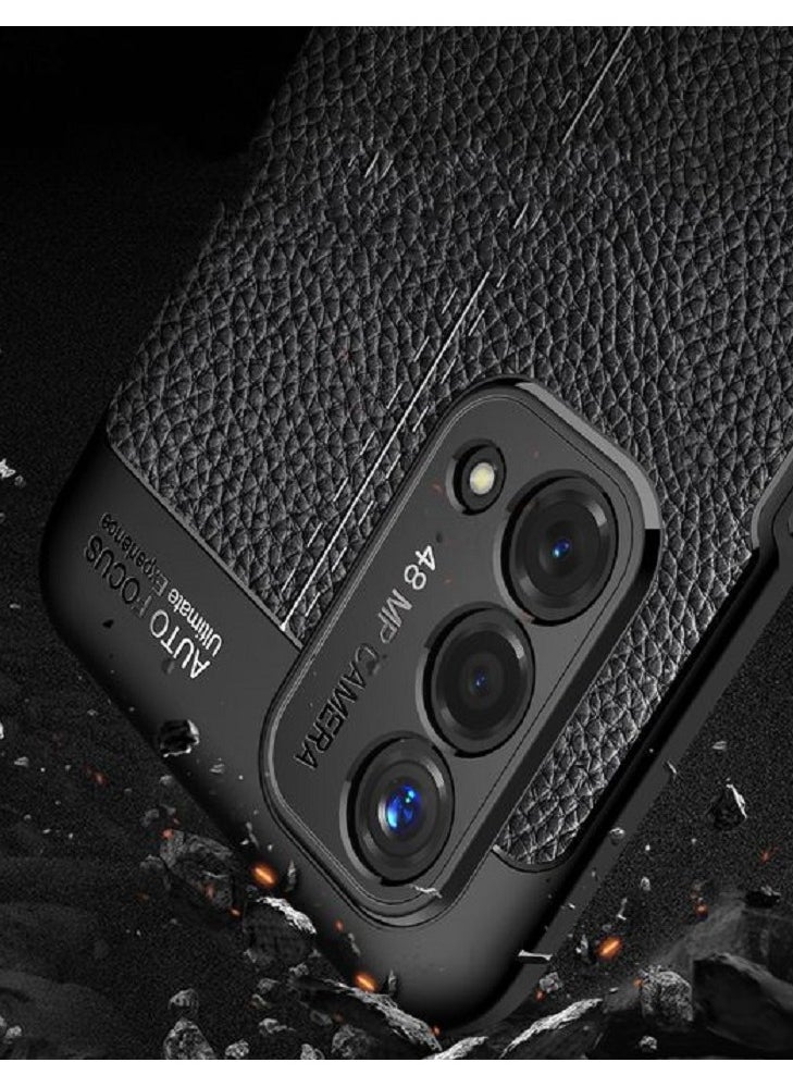 Generic - Cover OnePlus Nord N200  ,- Brushed Shockproof Cover Leather Pattern Durable Protection Case Anti-Slip - With Protection For Camera - Black - Image 1