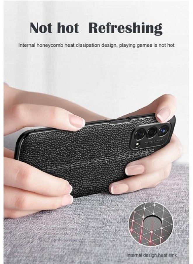 Generic - Cover OnePlus Nord N200  ,- Brushed Shockproof Cover Leather Pattern Durable Protection Case Anti-Slip - With Protection For Camera - Black - Image 1