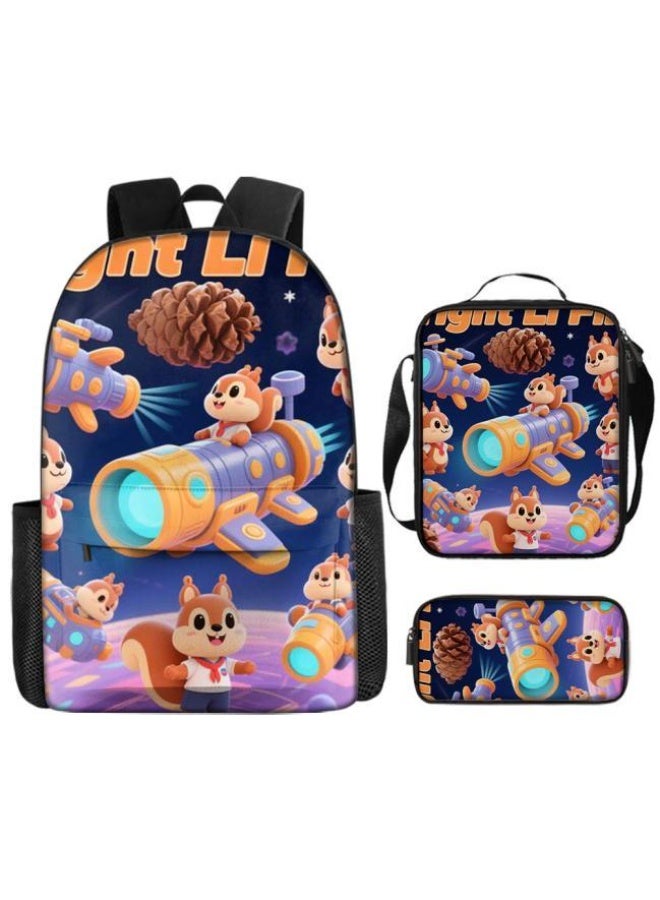 واضح من النار مجموعة من ثلاث قطع من حقائب الرسوم المتحركة، تتعامل بسهولة مع المناسبات المختلفة (الطلاب والأطفال ونزهات الأصدقاء وتسلق الجبال والدراسة وما إلى ذلك) | حقيبة ظهر + حقيبة محمولة باليد + حقيبة قرطاسية | هدايا الموسم المدرسي / العطلات - 67 - Image 2