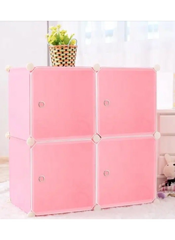DubaiGallery Folding wardrobe slide wardrobe one room wardrobe portable folding wardrobe cabinet plastic space saving bedroom organizer shelf furniture 4 Cabinet  - Image 3