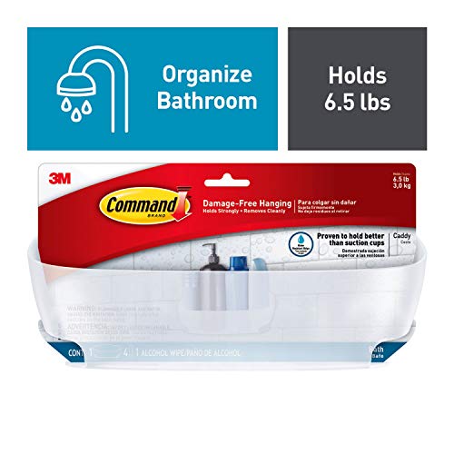 Command Shower Caddy, Clear Frosted, 1-Caddy, 4-Water Resistant Strips, Organize Damage-Free - Image 2