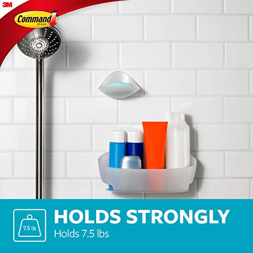 Command Shower Caddy, Clear Frosted, 1-Caddy, 4-Water Resistant Strips, Organize Damage-Free - Image 4