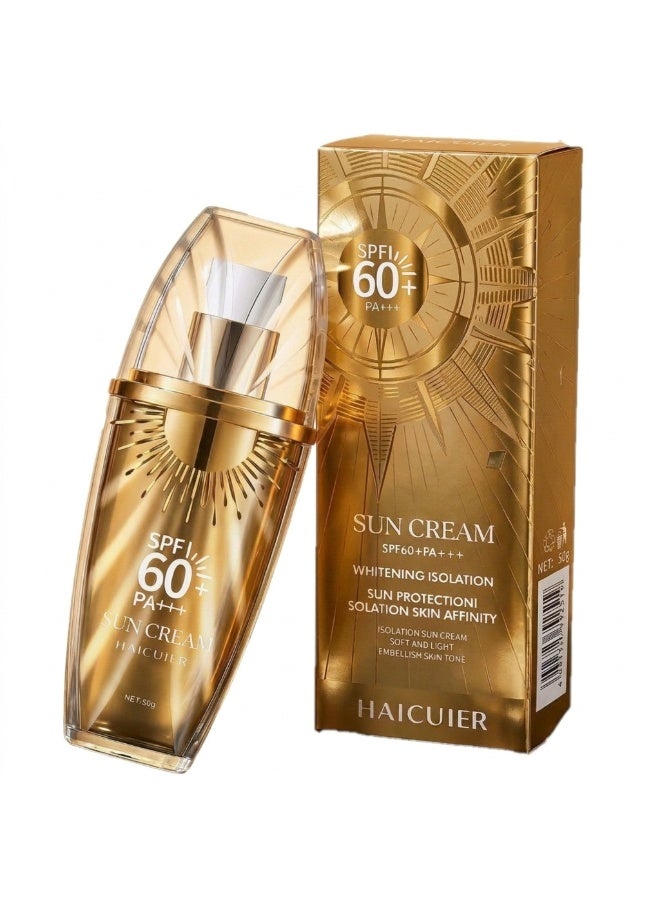 هايكوير كريم واقي شمس للتفتيح SPF 60+ PA+++ بفيتامين E وثاني أكسيد التيتانيوم – كريم حماية من أشعة الشمس وتفتيح للوجه 50 جم - Image 1