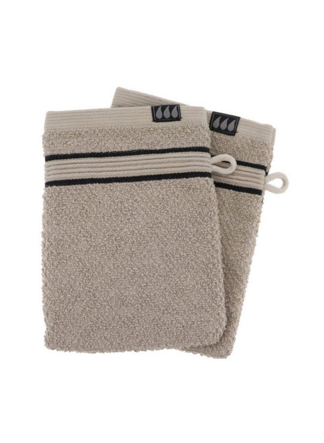 Tendance 2-Piece Premium Cotton Bath Glove Set Twine and Black 15 x 21cm AA7011161 