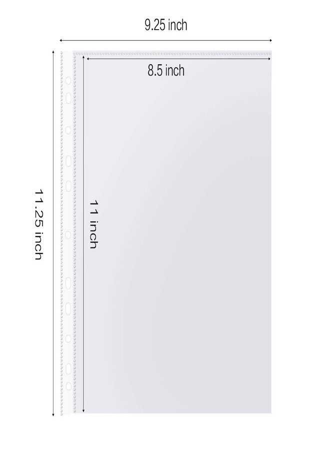 HERKKA Sheet Protectors, HERKKA 200 Pack Upgrade Clear Plastic Page Protectors Sheet Reinforced 11-Hole Fit for 3 Ring Binder Fits Standard 8.5 x 11 Paper, 9.25 x 11.25 Top Loaded, Acid Free - Image 2