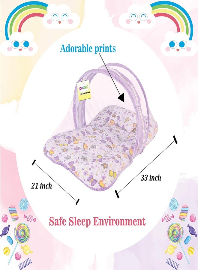 Kwitchy Baby Bed New Born Baby Bedding Set|Mattress|Carry Bags|Mosquito Net||Cotton|Infants Beds|Products All|Gift Combo|Essentials (0-6 Months),Purple - Image 5