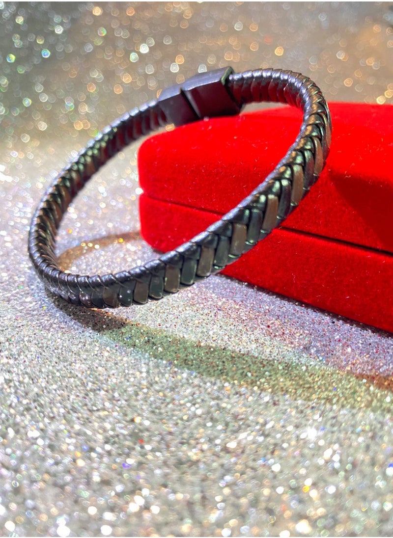 LAOONT - Multicolor Braided Leather Bracelet for Men - Image 1
