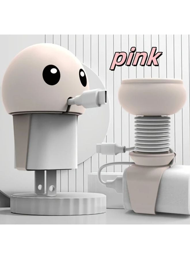 Pink Portable Charger Organizer Case Anti Bending Easy Store Travel Outdoor Silicone - Image 3