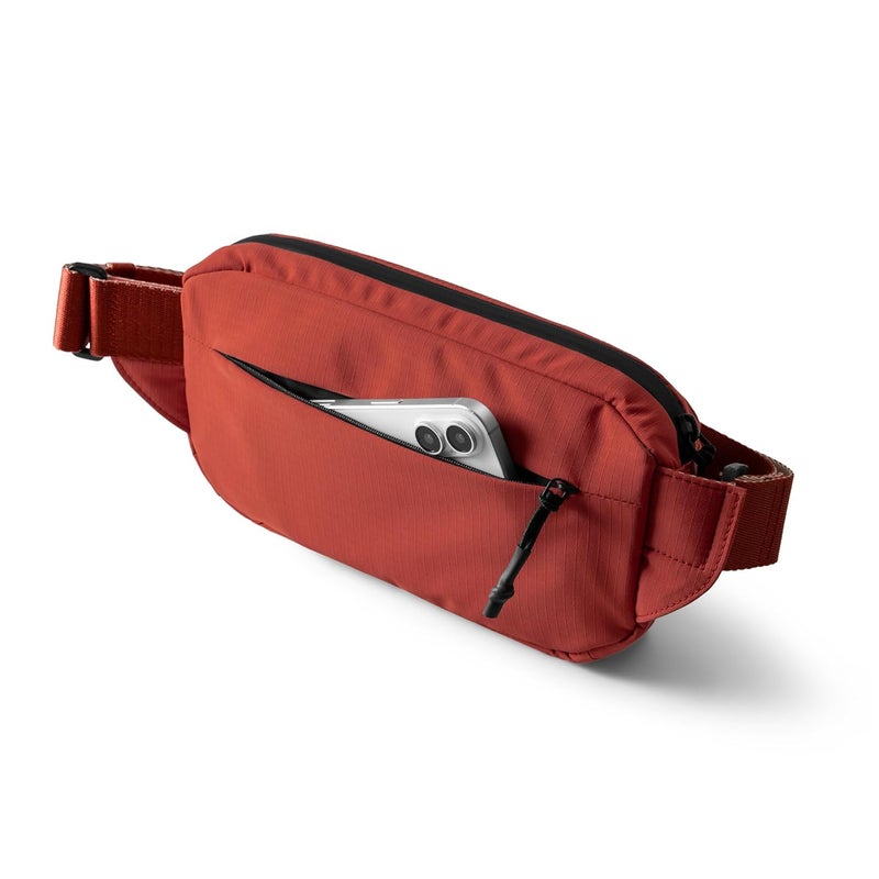 Daily Objects Pivot Orbit Fanny Unisex Sling Crossbody Waist Bag | Travel Pouch Bag | Stylish and Spacious | Adjustable Straps with G-Hook Closure | Made in India (Coral) - Image 4