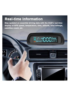 SYOSI HUD Head up Display, Multifunctional Car Headup Display Solar GPS Digital Speedometer with LED Display Overspeed Alarm Driving Distance Fatigue Driving Reminder for Car Truck RV SUV  - Image 5