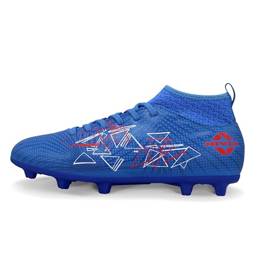 Nivia Pro Carbonite 7.0 Football Studs for Men, 3D-Embossed Synthetic Leather Upper, TPU Sole with Square Studs, Die-Cut Soft EVA Sockliner, Mid Blue, UK10 - Image 1