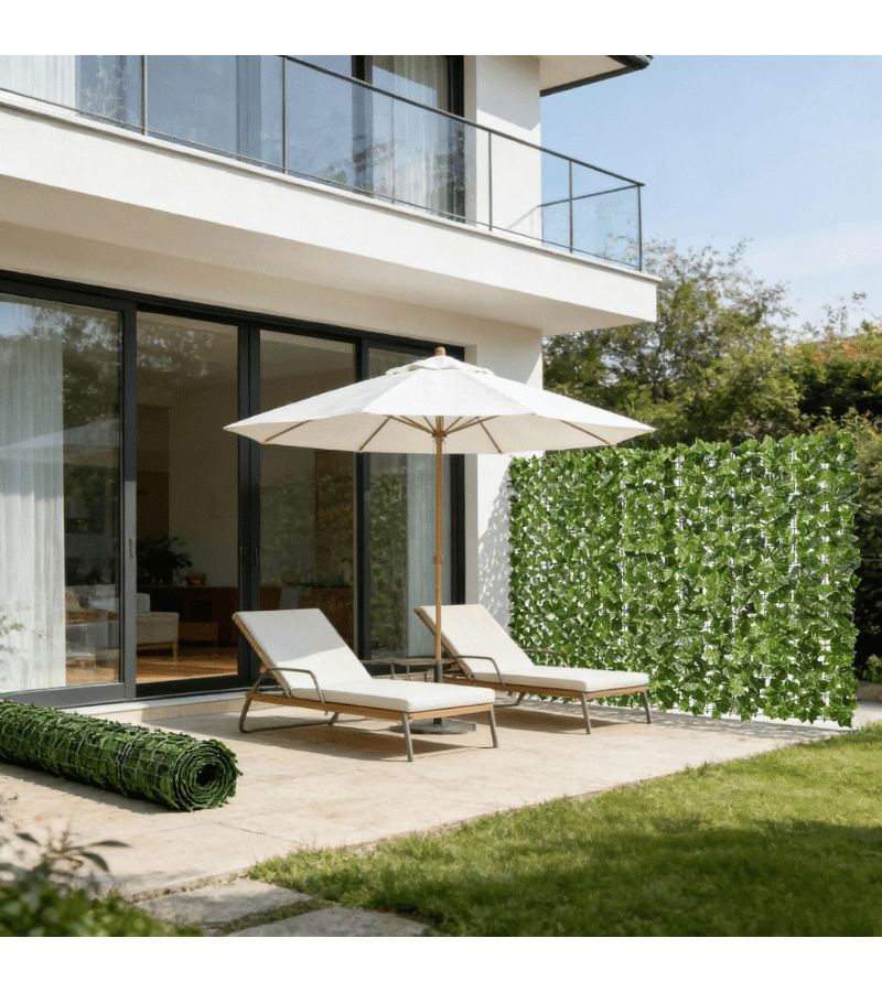 1 Roll Artificial Ivy Privacy Screen 50x300cm Sweet Potato Leaves Green Wall Panel for Garden Home Decoration - Image 4