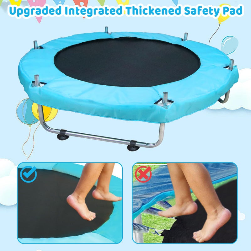 SZBOB Toddler Trampoline for Kids Ages 1-8, 55'' Small Trampoline with Safety Enclosure Net, Indoor & Outdoor Baby Mini Trampolines, No-Gap Safe Design for Toddlers Jump, Gifts for Children & Boys & Girls - Image 4