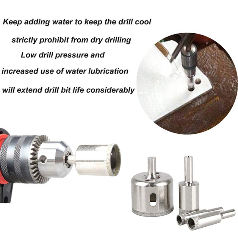 uptodateproducts uptodateproducts 18pcs Diamond Coated Drill Bit Set Tile Marble Diamond Drill Bit Glass Ceramic Hole Saw Drilling Bits for Power Tools 4mm50mm  - Image 3
