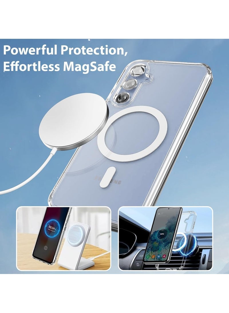 general Clear Case for Samsung Galaxy S25 5G 2025, Magnetic Cover Compatible with MagSafe, Hard Back Slim Shockproof Bumper, Support Wireless Charging - Image 5