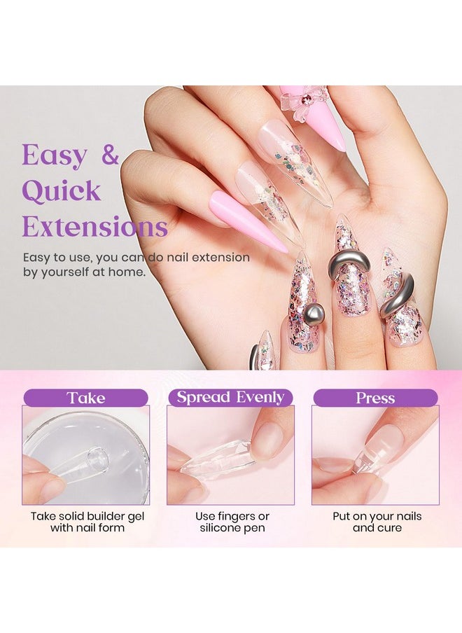 MIZHSE MIZHSE Solid Builder Gel for Nails, 60g Large Capacity Clear Hard Gel for Nails 3D Sculpting Gel Non-Sticky Hand Carving Gel U V/LED Nail Extension Gel with 3D Silicone Mold Nail Art Salon Home DIY  - Image 4