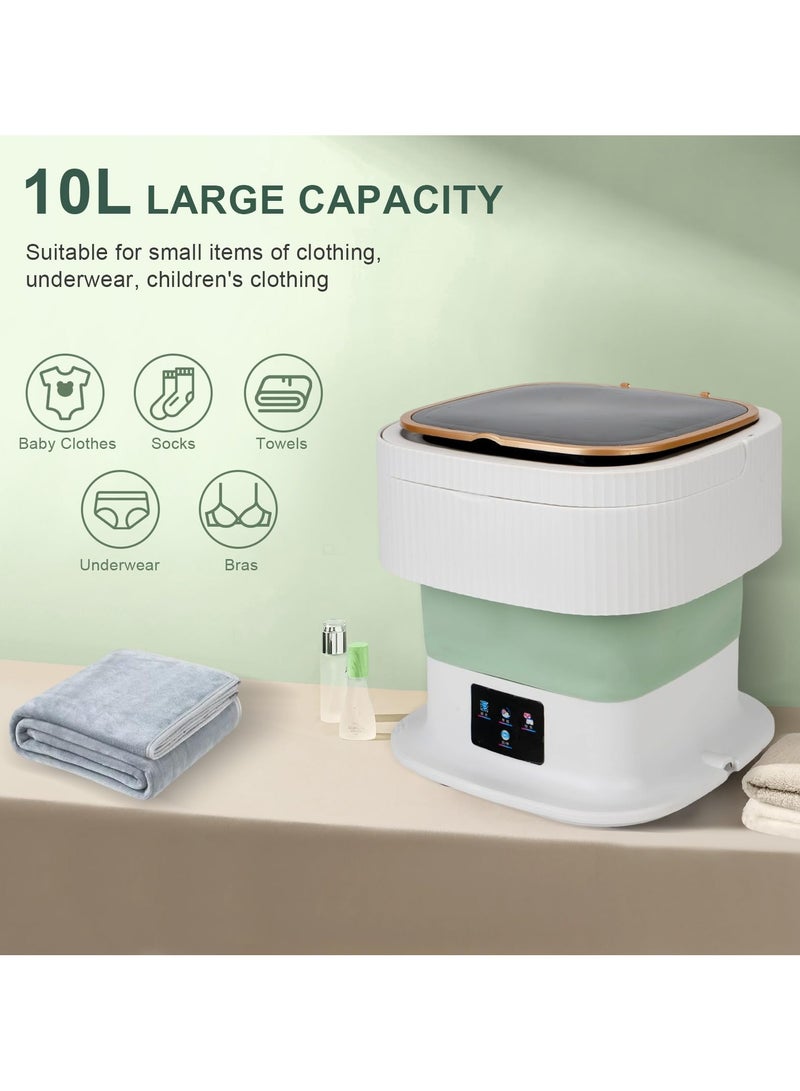 SYOSI غسالة محمولة، سعة 10 لتر، غسالة مصغرة قابلة للطي مع 3 أوضاع للتنظيف العميق للملابس الداخلية، الجوارب، ملابس الأطفال والأغراض الصغيرة، مثالية للمنزل، السفر، الشقق. - Image 3