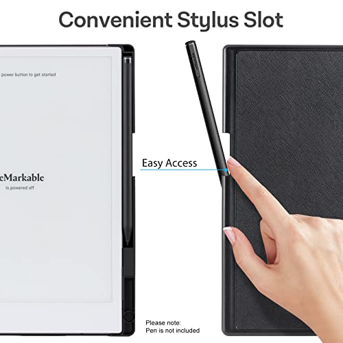 CoBak Case for Remarkable 2 Paper Tablet - Lightweight and Hard Back Shell Protective Book Folio Cover with Built-in Pen Holder - for 10.3" 2020 Released (Black) - Image 3