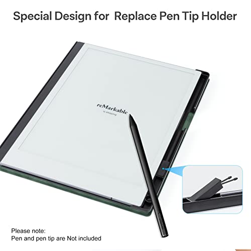 CoBak Case for Remarkable 2 Paper Tablet - Lightweight and Hard Back Shell Protective Book Folio Cover with Built-in Pen Holder - for 10.3" 2020 Released (Black) - Image 4