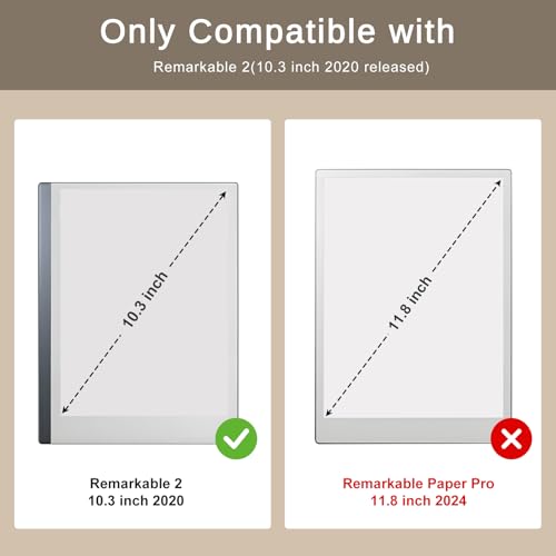 CoBak Case for Remarkable 2 Paper Tablet - Lightweight and Hard Back Shell Protective Book Folio Cover with Built-in Pen Holder - for 10.3" 2020 Released (Black) - Image 2