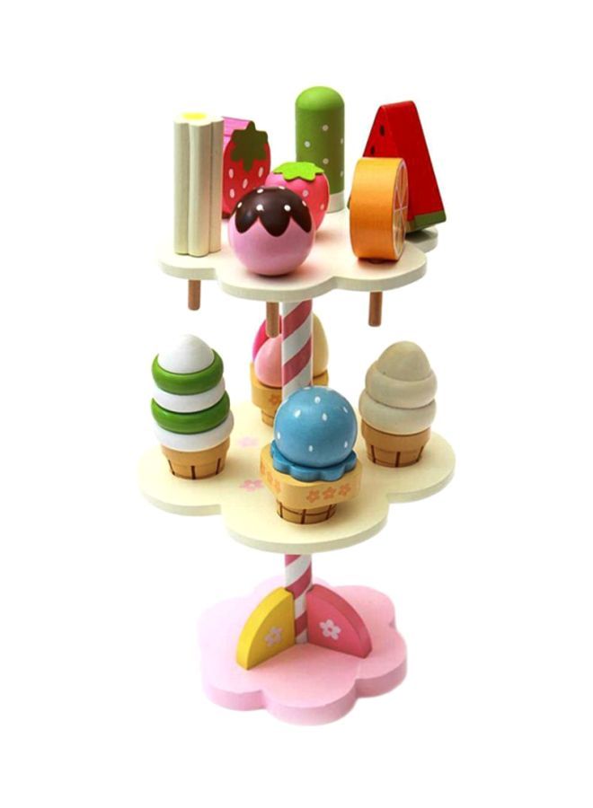 XiuWoo Three-Layer Ice Cream Tree Kitchen Wooden Toys - Image 1