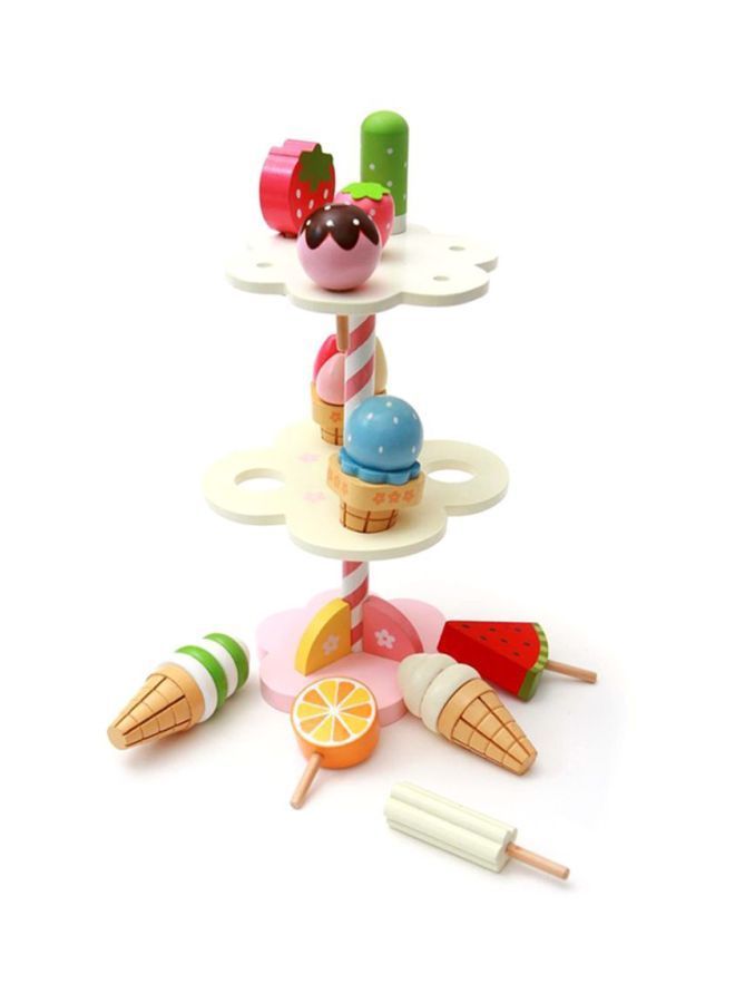 XiuWoo Three-Layer Ice Cream Tree Kitchen Wooden Toys - Image 2