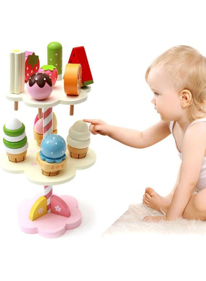 XiuWoo Three-Layer Ice Cream Tree Kitchen Wooden Toys - Image 3