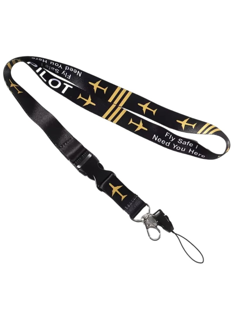 SOLDOUT Fashion Pilot Fly Safe I Need You Here Lanyard Neck Strap For ID Card Badge Key Lanyards for Flight Aviation Crew (For First Officer) - Image 1