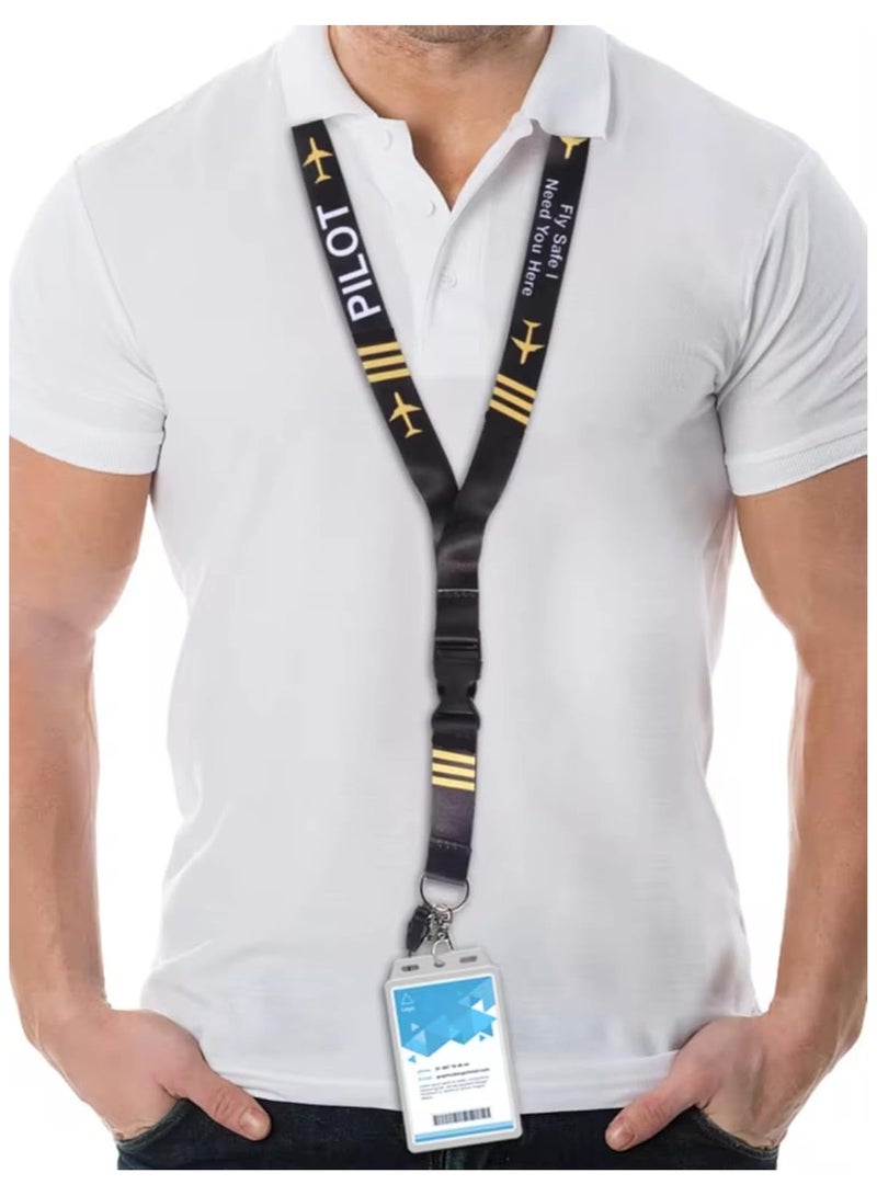 SOLDOUT Fashion Pilot Fly Safe I Need You Here Lanyard Neck Strap For ID Card Badge Key Lanyards for Flight Aviation Crew (For First Officer) - Image 3