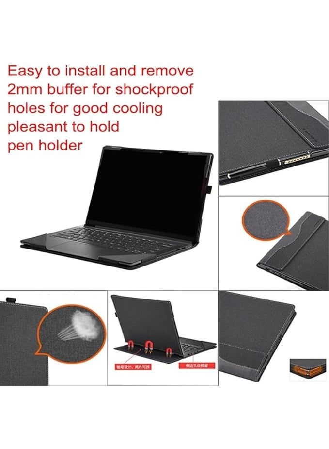Laptop Case Compatible with Honor MagicBook Art 14 2025 14.6 inch Sleeve PU Leather Detachable Notebook Cover Bag Protective Skin with Pen Holder - Image 2