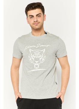 Plein Sport Men Sportswear Fit Short Sleeve Outdoor T-Shirt, Grey  - Image 1