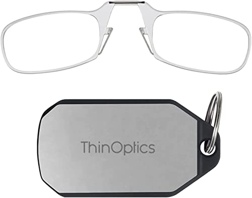 ThinOptics unisex adult Keychain Case + Reading Glasses, Clear, 44 mm US - Image 1