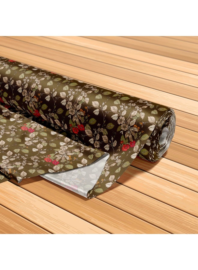 فيلاتو Ù‚Ù…Ø§Ø´ Ø­Ø±ÙŠØ± Ø§Ù„Ù„ÙŠÙ„ Ø¹Ø±Ø§Ù…ÙŠ Ø¨Ø§Ù„ÙŠØ§Ø±Ø¯Ø© Ø¨Ù†Ù‚Ø´Ø© Ø²Ù‡ÙˆØ± Ø¨Ù†ÙŠØ© Ø­Ù…Ø±Ø§Ø¡ Ù„Ø®ÙŠØ§Ø·Ø© Ø§Ù„Ø¬Ù„Ø§Ø¨ÙŠØ§Øª Ø§Ù„Ù…Ø®ÙˆÙŠØ± Ø¹Ø±Ø¶ 58 Ø¨ÙˆØµØ© - Image 5