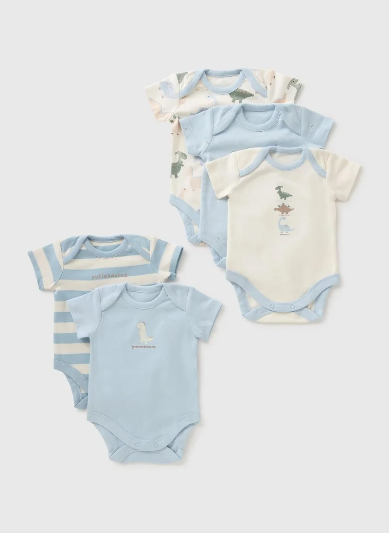 ماتلان 5 Pack Baby Blue Dino Bodysuits