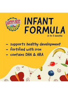 Earth's Best Organic Sensitive Baby Formula for Babies 0-12 Months, Reduced Lactose Powdered Infant Formula with Iron, Omega-3 DHA, and Omega-6 ARA, 32 oz Formula Container  - Image 3