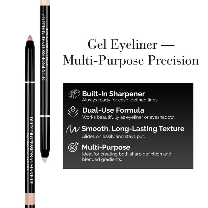 DLUX PROFESSIONAL Gel Eyeliner - 4g Stick Eye liner, Waterproof Pencil Gel Liner, Smooth Cream Eye shadow, Smudge-Free, Long-Lasting, Intense Colours, Easy To Use Korean Cosmetic - Image 4