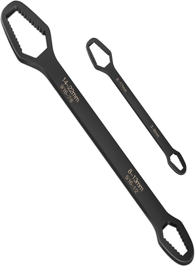 Inditrust 2PCS Universal Torx Wrench Set, Double-Ended Self-Tightening Adjustable Torx Spanner Wrench Tools for Various Screws and Nuts size -(3-17mm) & (8-22mm) - Image 1