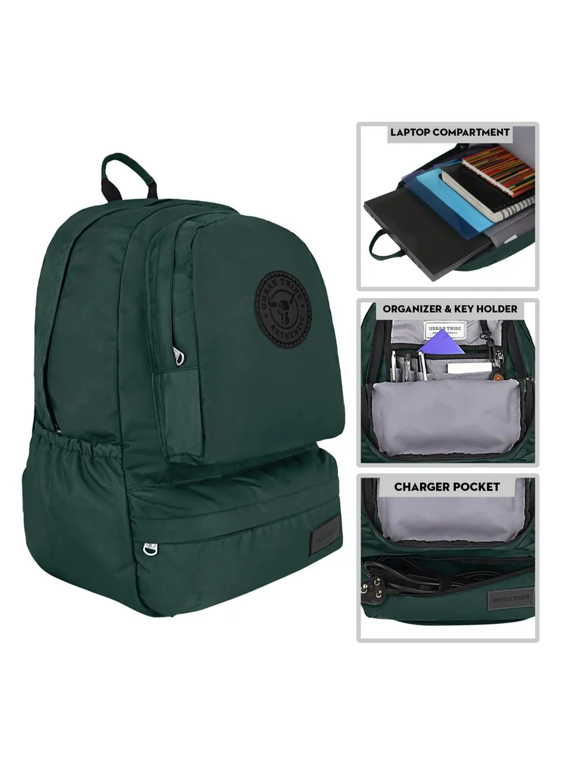 إربان ترايب URBAN TRIBE Havana Basics 15.6 Inch| Water Repellent |27 Litres | Laptop backpack for men and women, Green, 15.6, Backpacks
