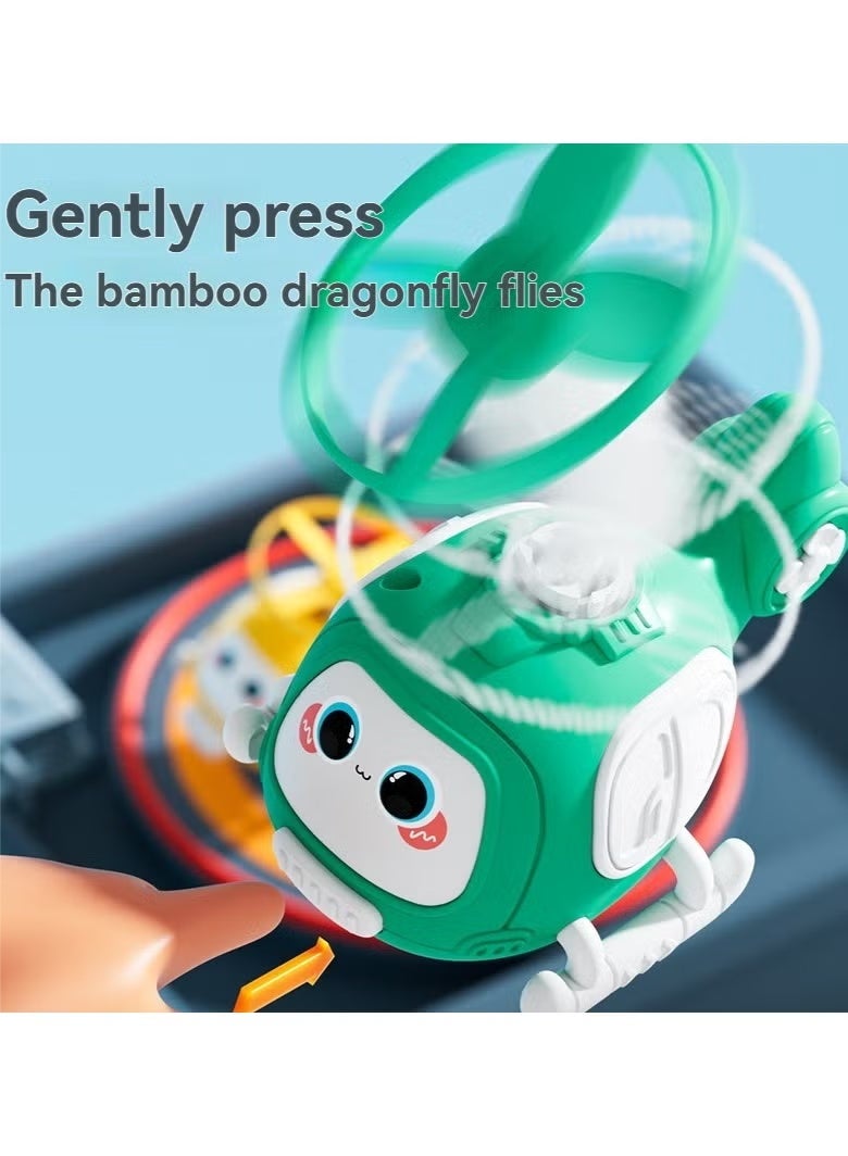 YIQUAN Children's rotating inertia toy aircraft: bamboo dragonfly, frisbee, airplane, helicopter, collision gift toy car, suitable for boys and girls in one package - Image 4