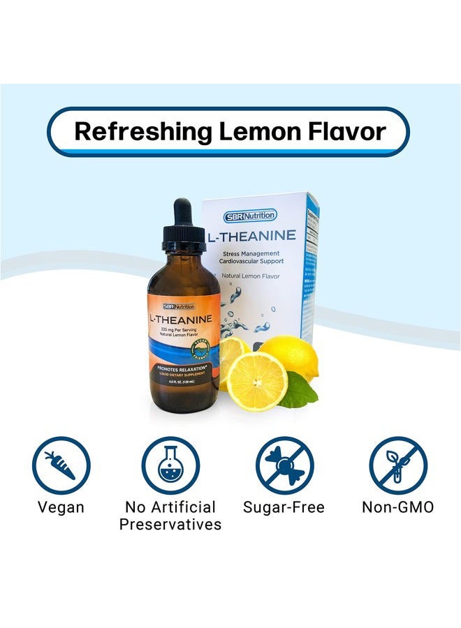 Liquid L-Theanine Drops | All Natural, Vegan, Alcohol Free, Non-GMO | for Sleep Aid, Calm, Relaxation, Focus Without Drowsiness | Synergistic with Coffee or Caffeine