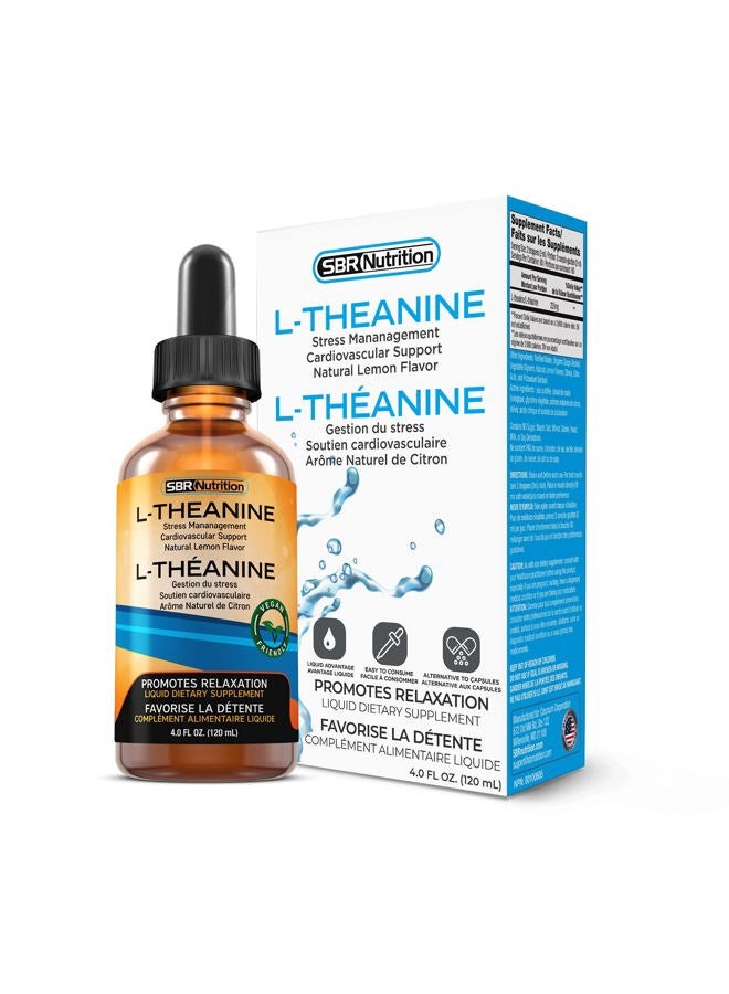 Liquid L-Theanine Drops | All Natural, Vegan, Alcohol Free, Non-GMO | for Sleep Aid, Calm, Relaxation, Focus Without Drowsiness | Synergistic with Coffee or Caffeine