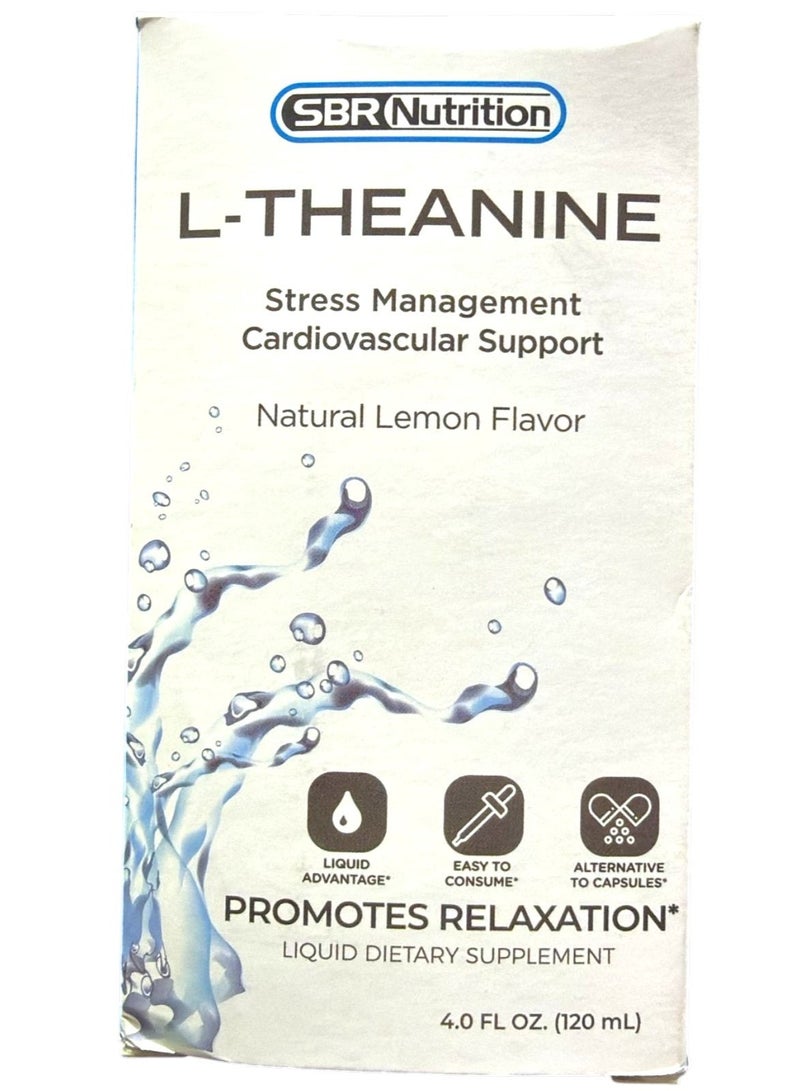 SBR Nutrition Liquid L-Theanine Drops | All Natural, Vegan, Alcohol Free, 120ml - Image 1