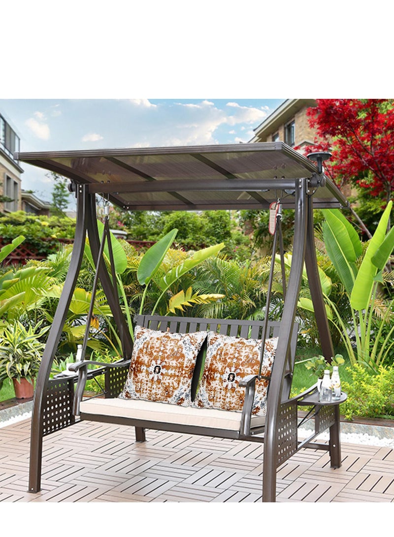 joyzzz 2 PCS Pillow Covers 18 x 18 Inch, Boho Throw Pillow Covers Outdoor Yellow Linen Pillow Covers - for Couch Bed Car Home Sofa Couch Decoration - Image 5