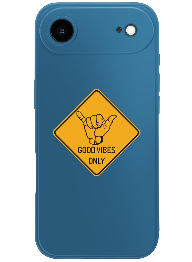 Theodor Protective Slim Fit Case Liquid Silicone Cover with Full Body Protection Anti-Scratch Shockproof Case For Apple iPhone 17 Air (Blue) Good Vibes - Image 1