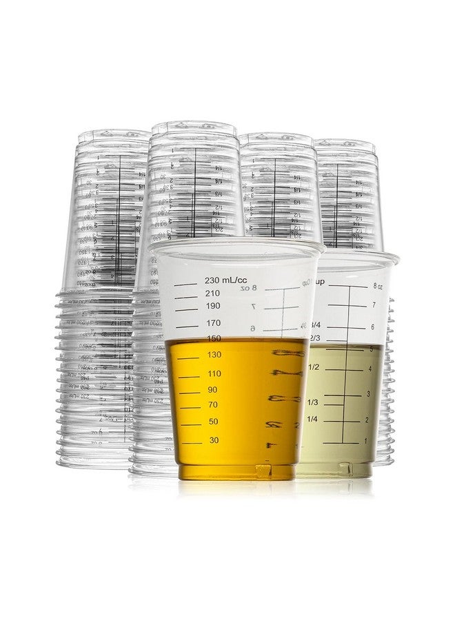 Prestee 50 Disposable Measuring Cups - 8 Oz | Mixing Cups For Epoxy Resin | Plastic Liquid Dry Measuring Cups | Paint Mixing Cups | Baking Supplies | Baking Tools - Image 1