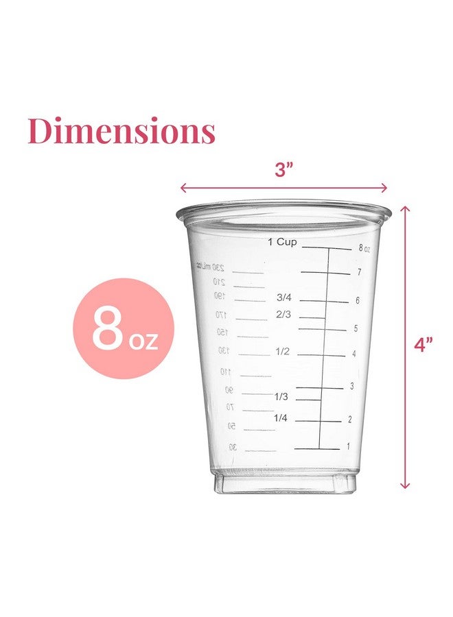Prestee 50 Disposable Measuring Cups - 8 Oz | Mixing Cups For Epoxy Resin | Plastic Liquid Dry Measuring Cups | Paint Mixing Cups | Baking Supplies | Baking Tools - Image 3