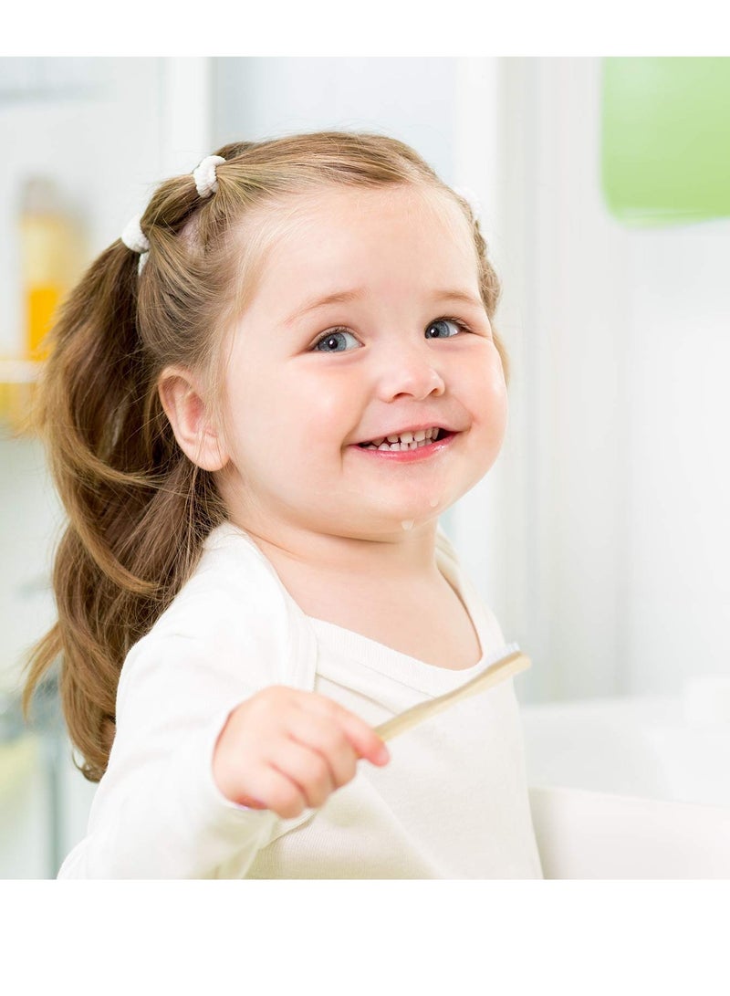 RAIN Rain Organic Bamboo Baby Kids Toothbrush - 100% Safe Infant Toddler Toothbrush 6 to 12 Months and Up, Natural BPA-Free Biodegradable Wood Toothbrush Extra Soft Bristles Children's Dental Care (3 Pack) - Image 2
